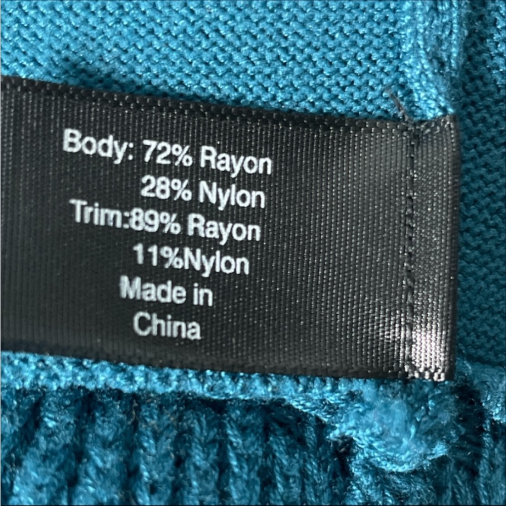 Lane Bryant Teal tiered Ruffle long sleeve lightweight knit sweater size 14/16 - Picture 5 of 5